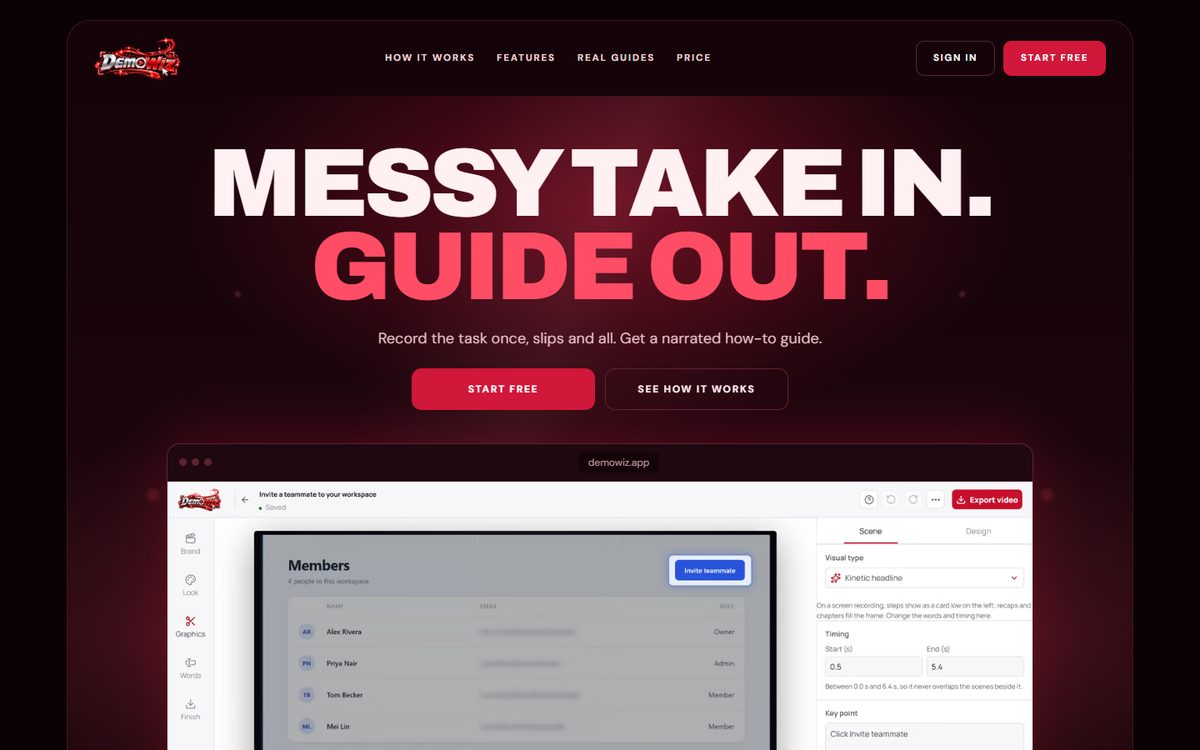 The DemoWiz homepage