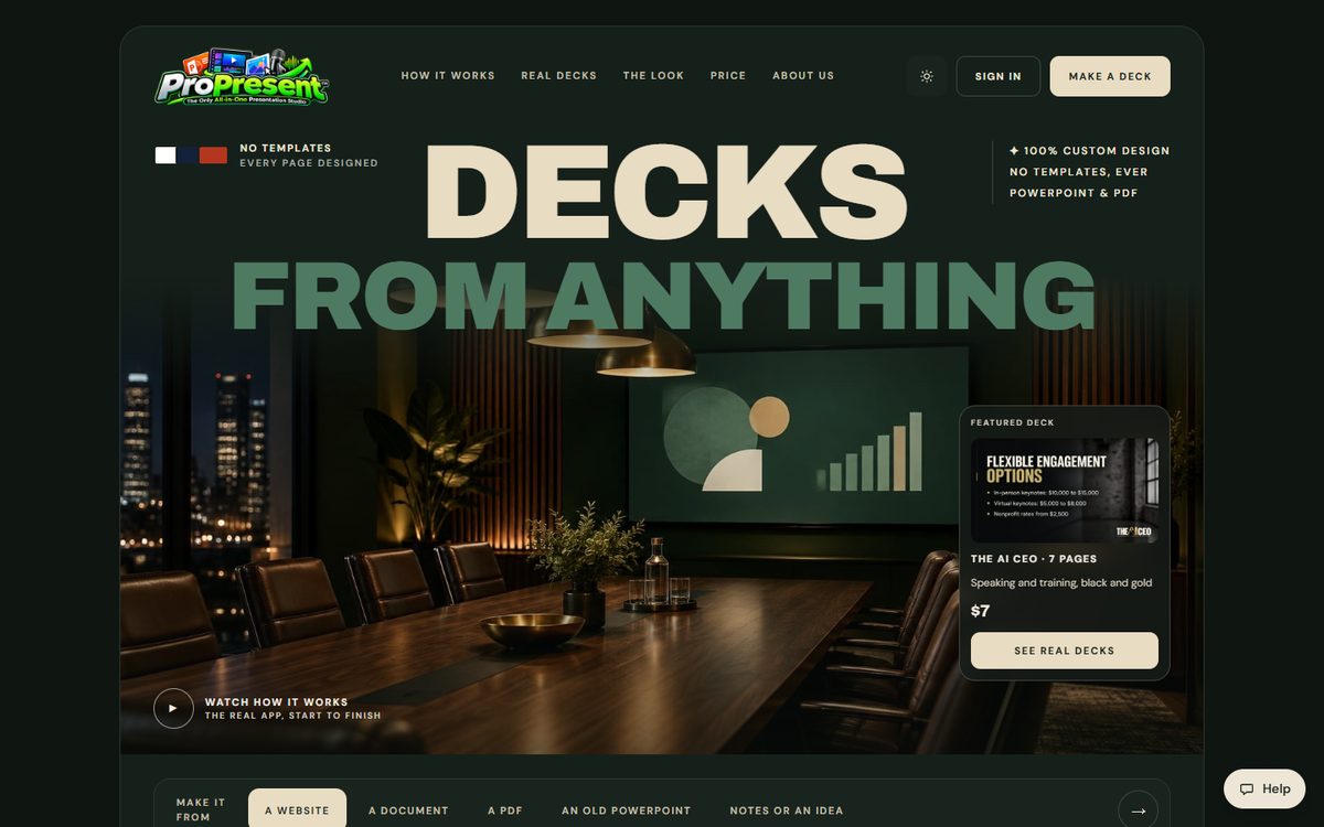 The ProPresent homepage